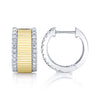 0.46CT 14K2T W/Y DIAMOND RIBBED HUGGIE EARRING