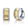 0.46CT 14K2T W/Y DIAMOND RIBBED HUGGIE EARRING
