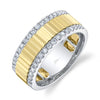 0.40CT 14K2T W/Y DIAMOND RIBBED BAND