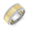 0.51CT 14K2T W/Y DIAMOND RIBBED MEN'S BAND