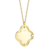0.22CT 14K Y/G DIAMOND RIBBED CLOVER NECKLACE