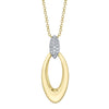 0.05CT 14K2T Y/W DIAMOND OVAL NECKLACE