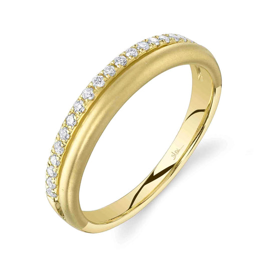 0.18CT 14K Y/G DIAMOND MATTE BAND