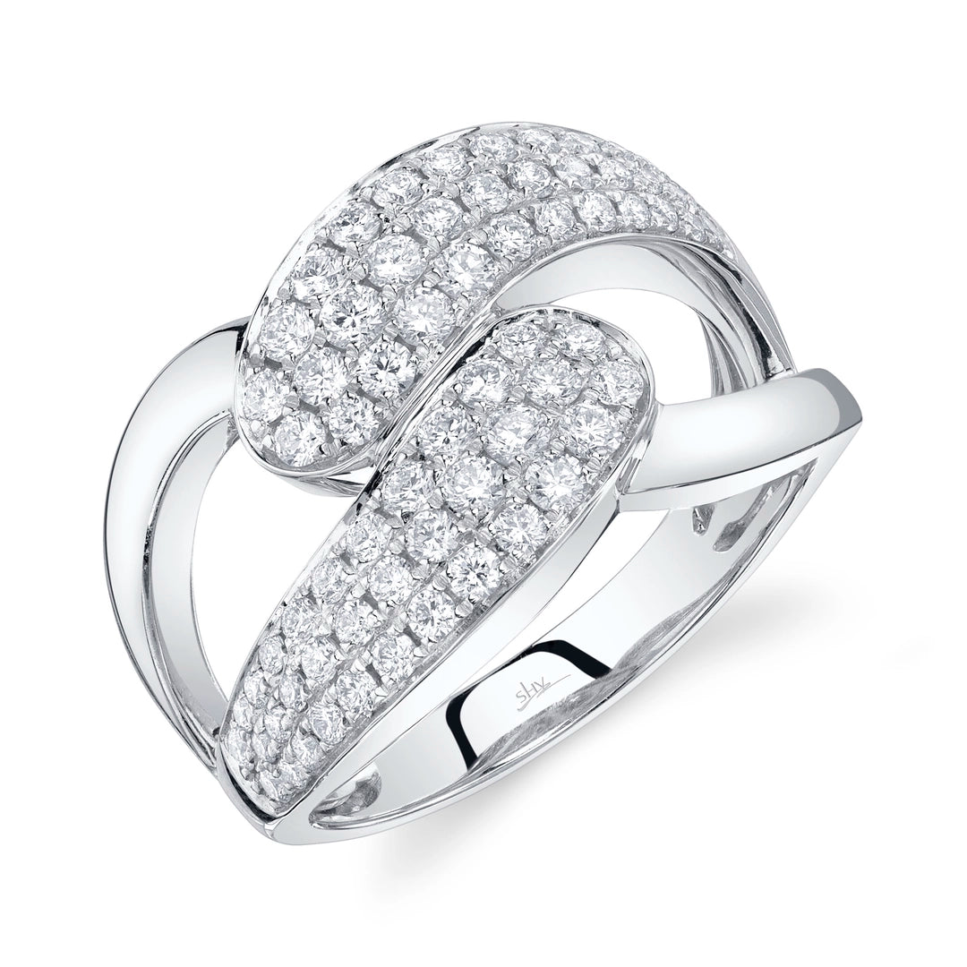 0.88CT 14K W/G DIAMOND PAVE RING