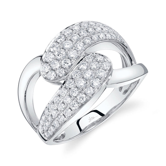 0.88CT 14K W/G DIAMOND PAVE RING