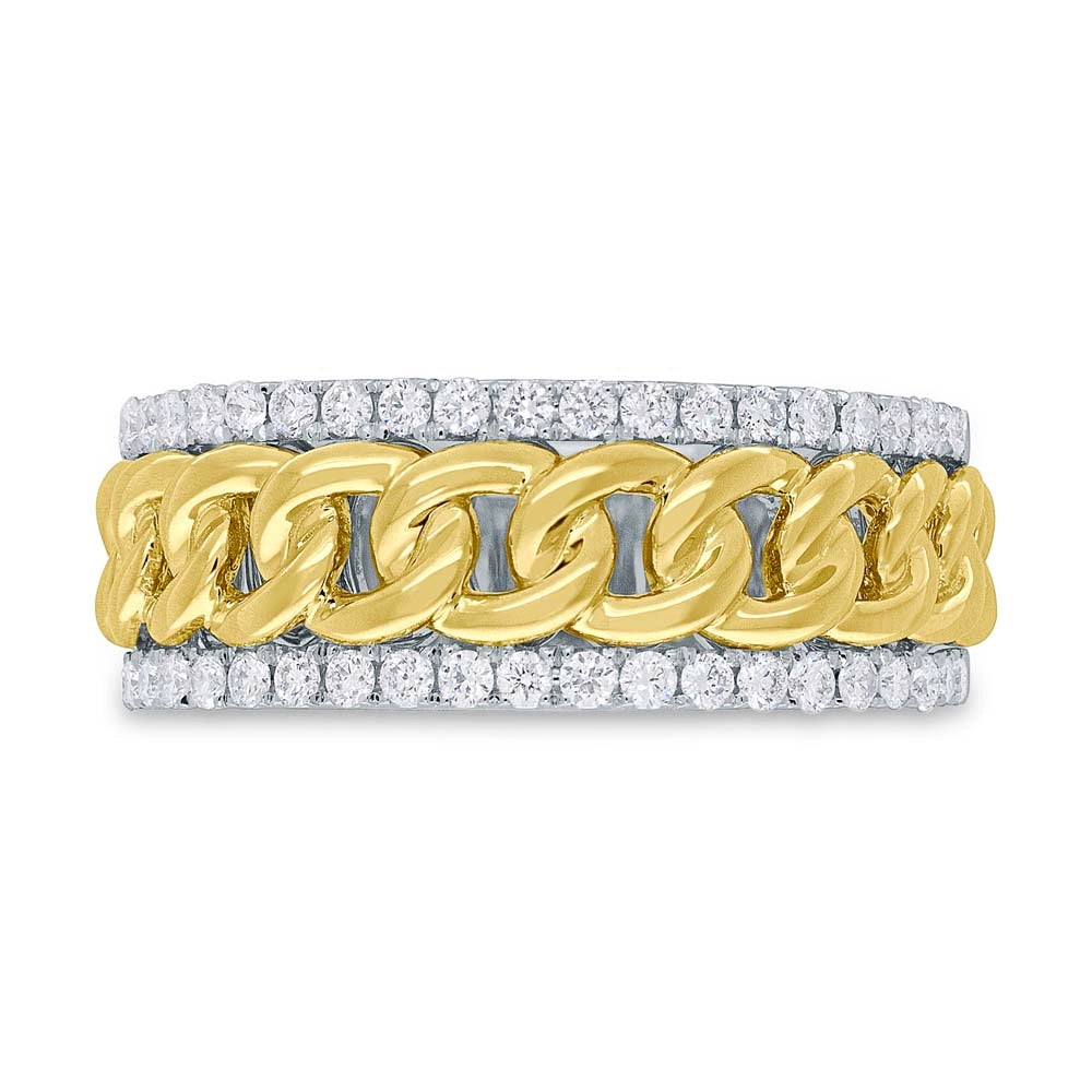 0.67CT 14K2T W/Y DIAMOND MEN'S BAND