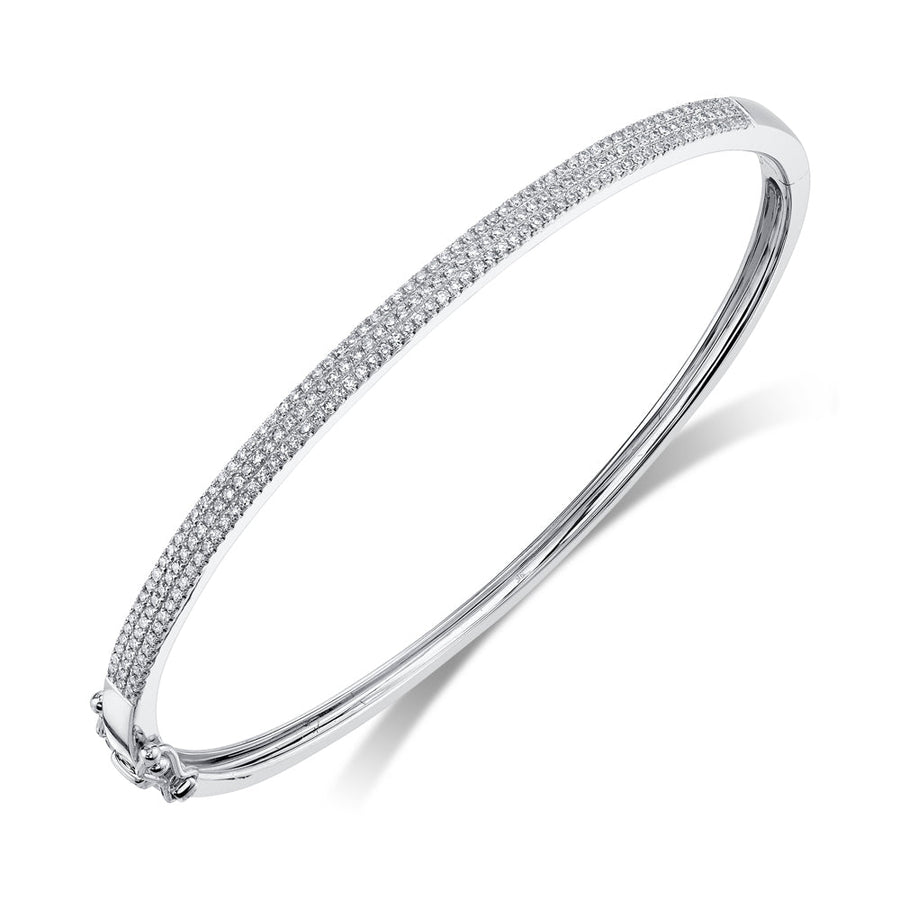 0.52CT 14K W/G DIAMOND PAVE BANGLE