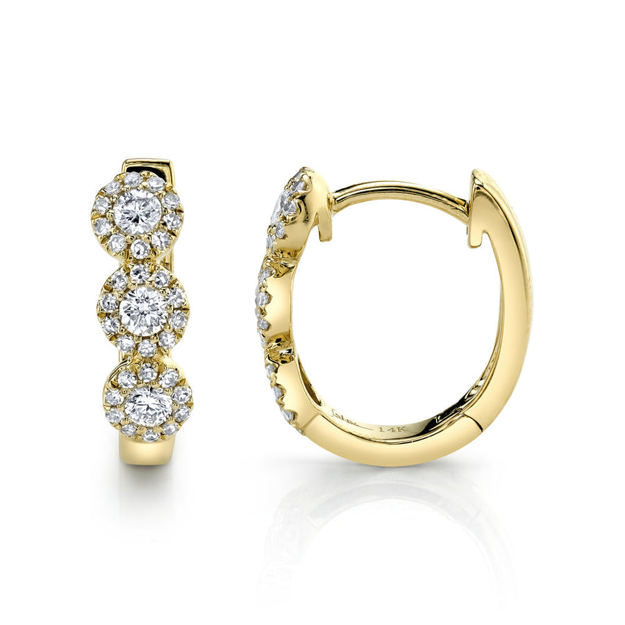 0.37CT 14K Y/G DIAMOND HUGGIE EARRING