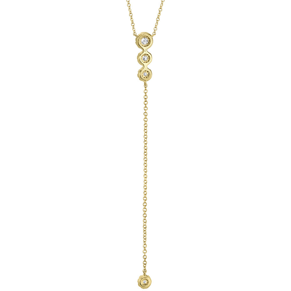 0.29CT 14K Y/G DIAMOND LARIAT NECKLACE