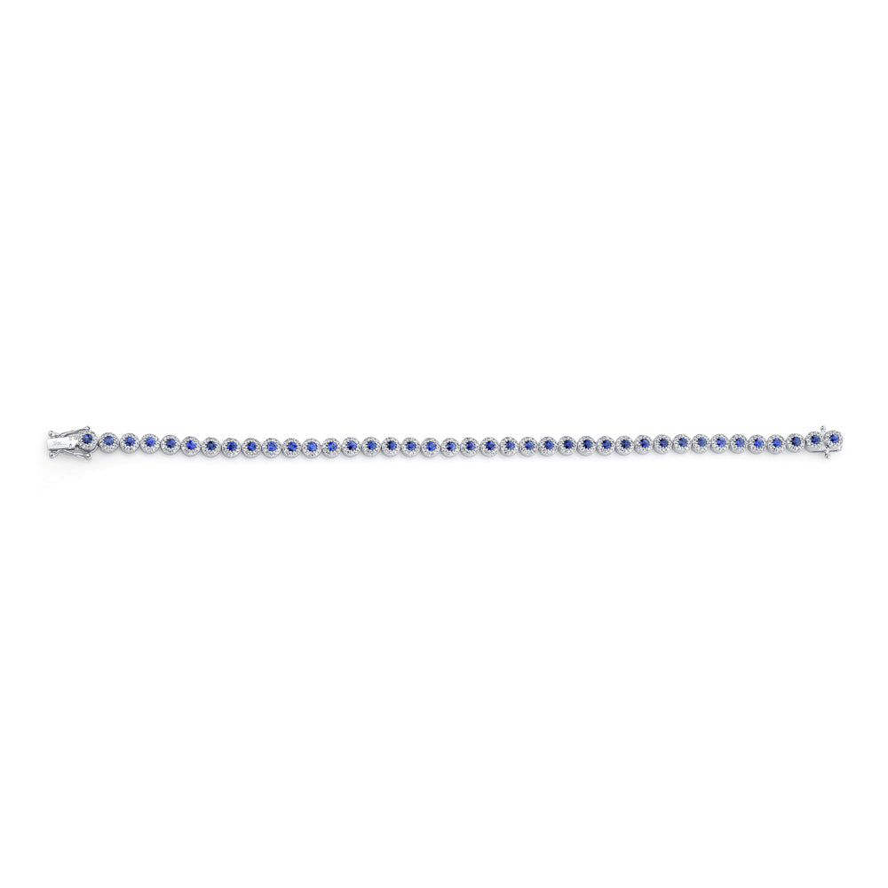 1.22CT DIAMOND & 2.44CT BLUE SAPPHIRE 14K W/G LADY'S BRACELET