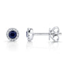 0.08CT DIAMOND & 0.28CT BLUE SAPPHIRE 14K W/G STUD EARRING