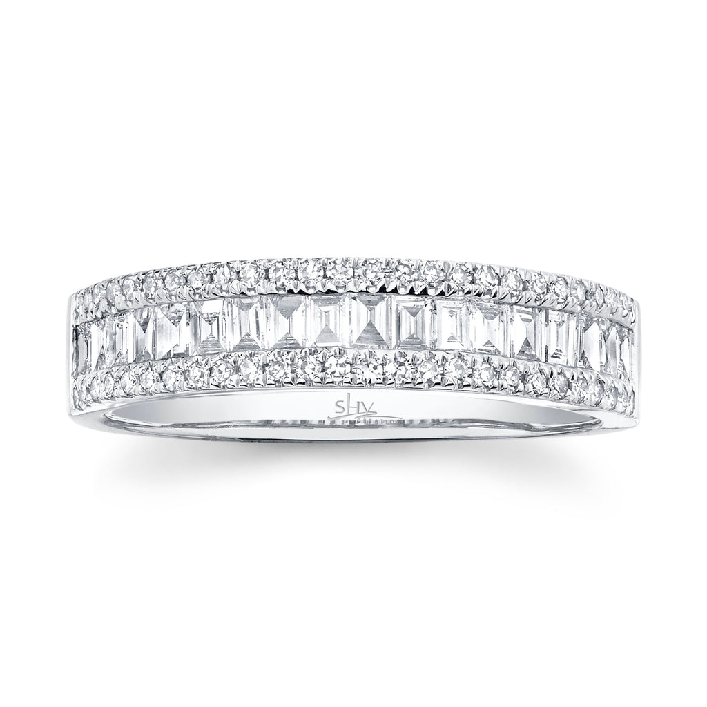 0.55CT 14K W/G DIAMOND BAGUETTE LADY'S BAND