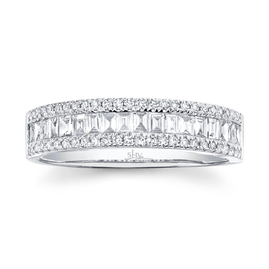 0.55CT 14K W/G DIAMOND BAGUETTE LADY'S BAND