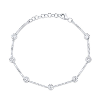 0.88CT 14K W/G DIAMOND BRACELET