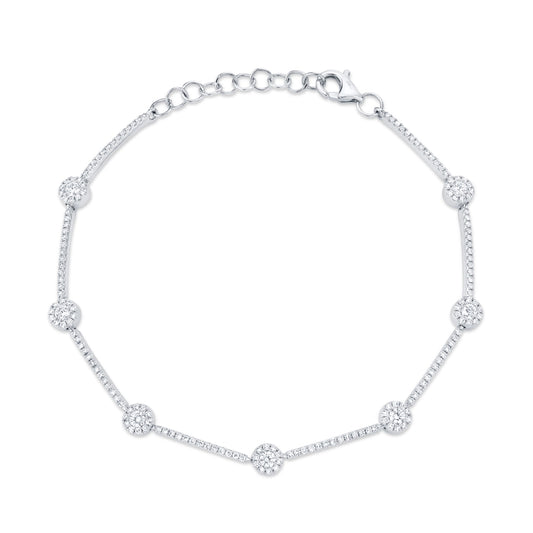 0.88CT 14K W/G DIAMOND BRACELET