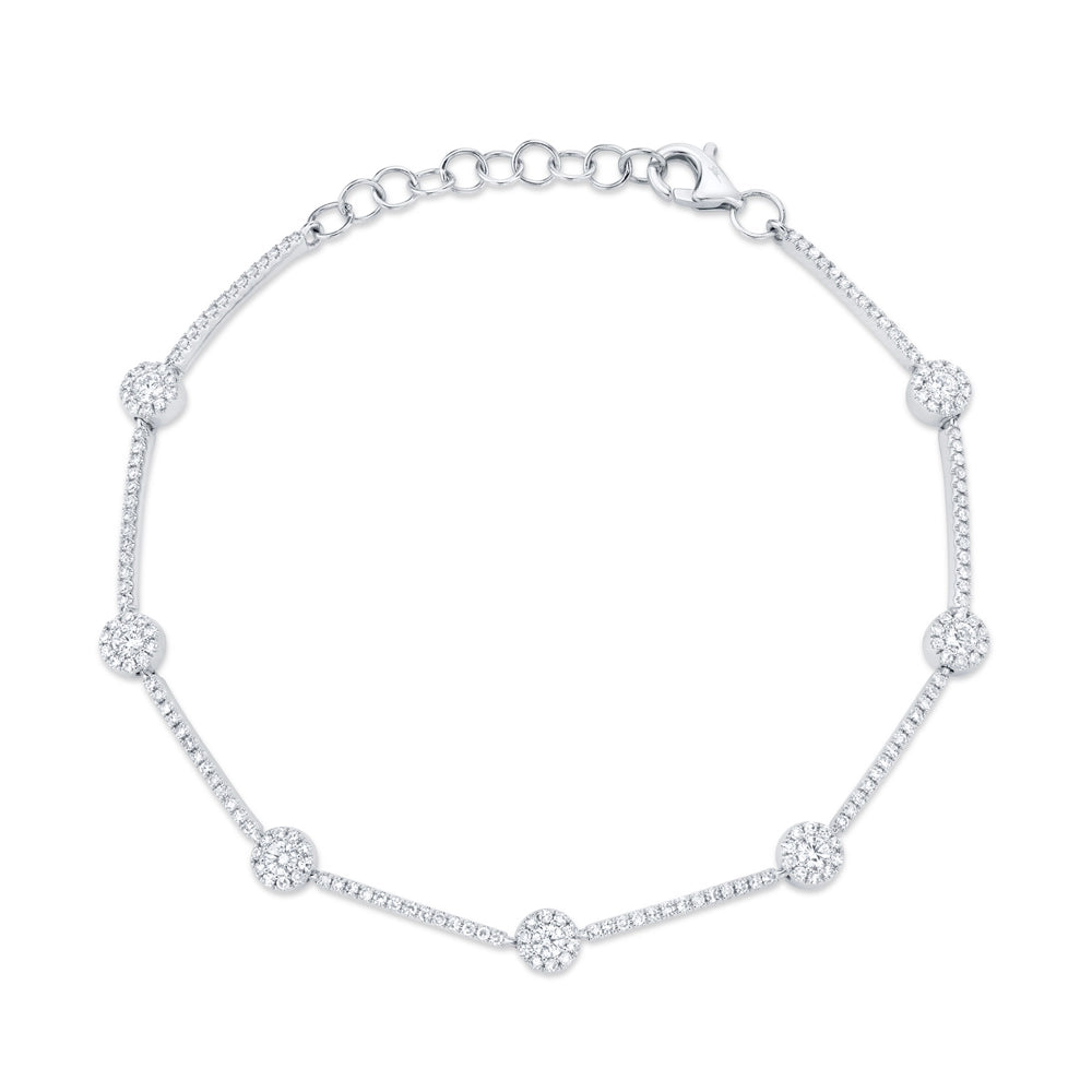 0.88CT 14K W/G DIAMOND BRACELET