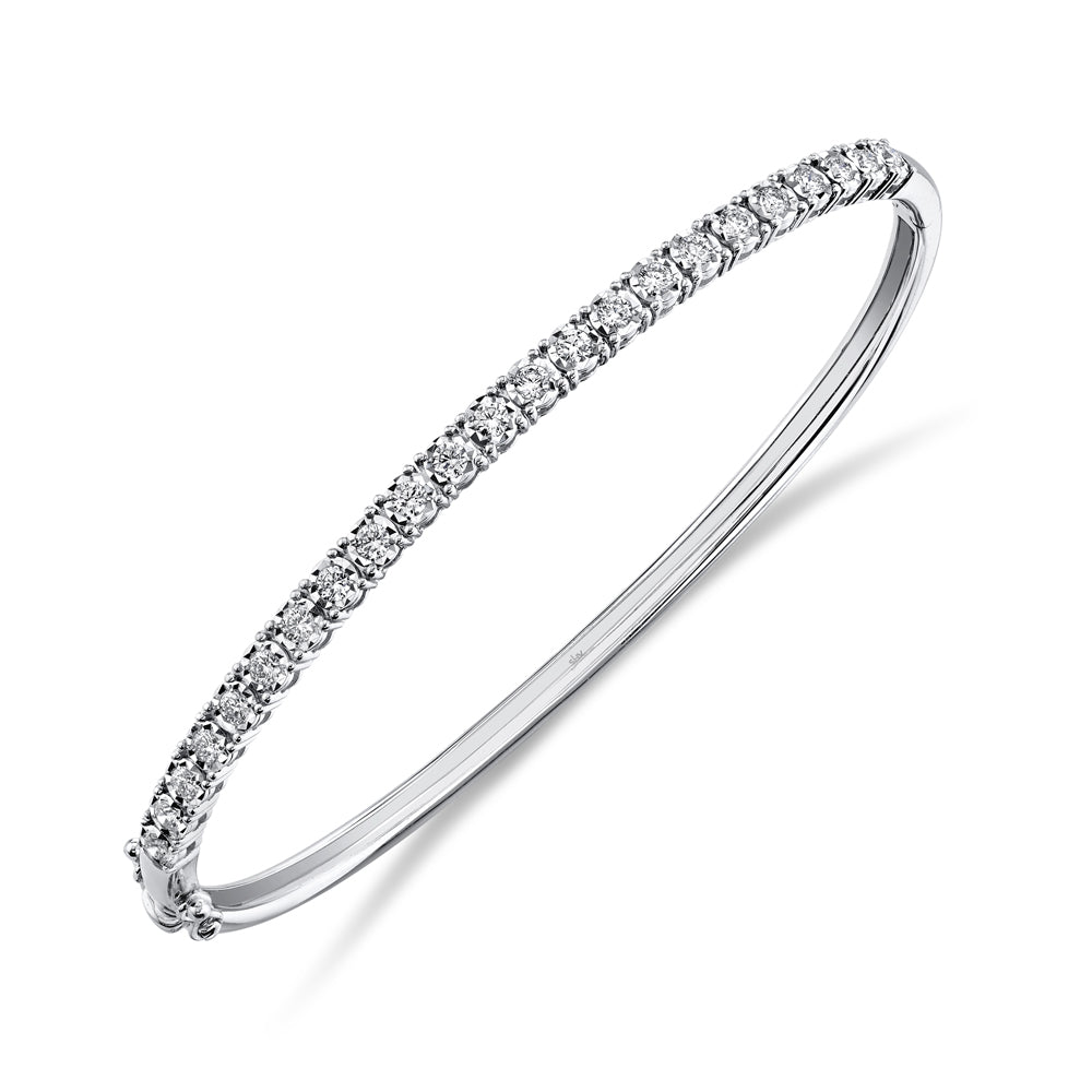 0.69CT 14K W/G DIAMOND BANGLE