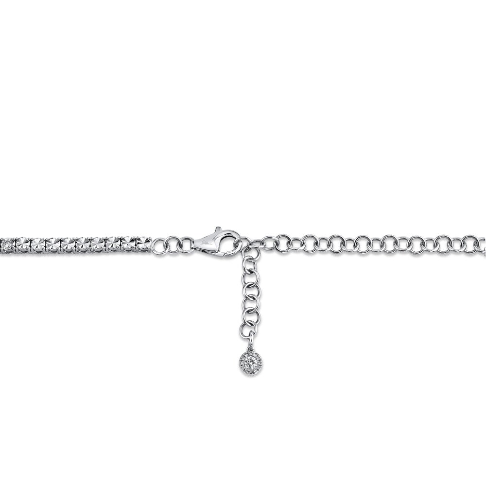 4.39CT 14K W/G DIAMOND TENNIS NECKLACE