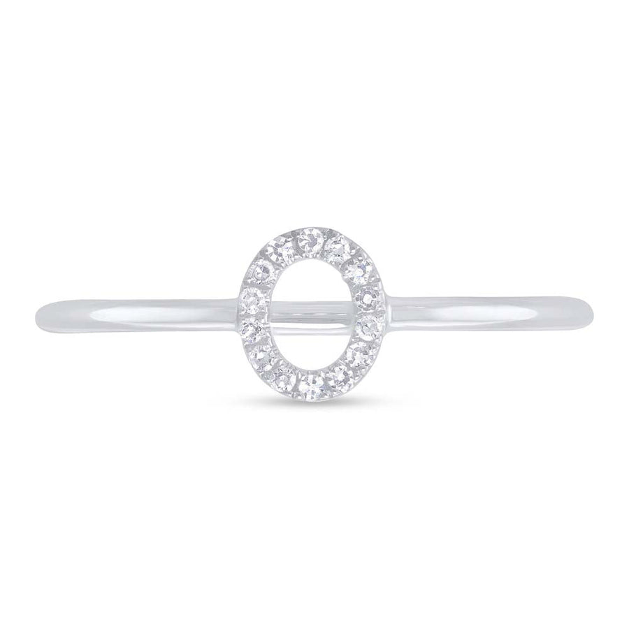 0.04CT 14K W/G DIAMOND LADY'S RING - INITIAL O