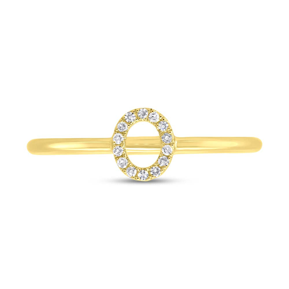 0.04CT 14K Y/G DIAMOND LADY'S RING - INITIAL O