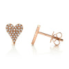 0.14CT 14K R/G DIAMOND PAVE HEART STUD EARRING