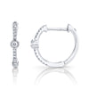 0.13CT 14K W/G DIAMOND BEZEL HOOP EARRING