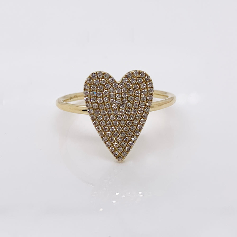 0.26CT 14K Y/G DIAMOND PAVE HEART LADY'S RING