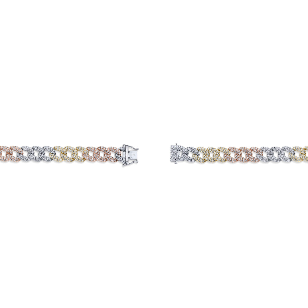 4.36CT 14K3T DIAMOND PAVE LINK BRACELET