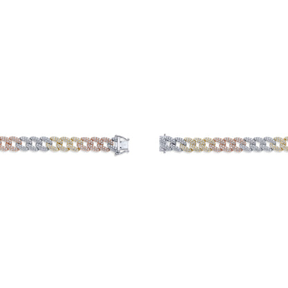 4.36CT 14K3T DIAMOND PAVE LINK BRACELET