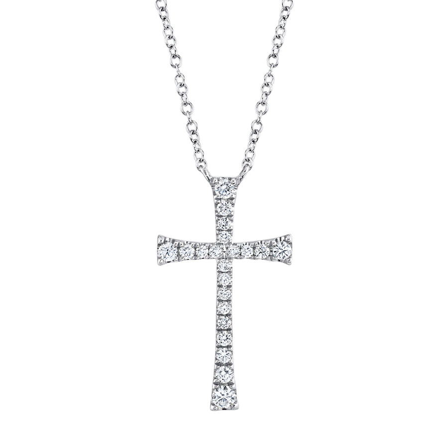 0.25CT 14K W/G DIAMOND CROSS NECKLACE