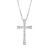 0.25CT 14K W/G DIAMOND CROSS NECKLACE