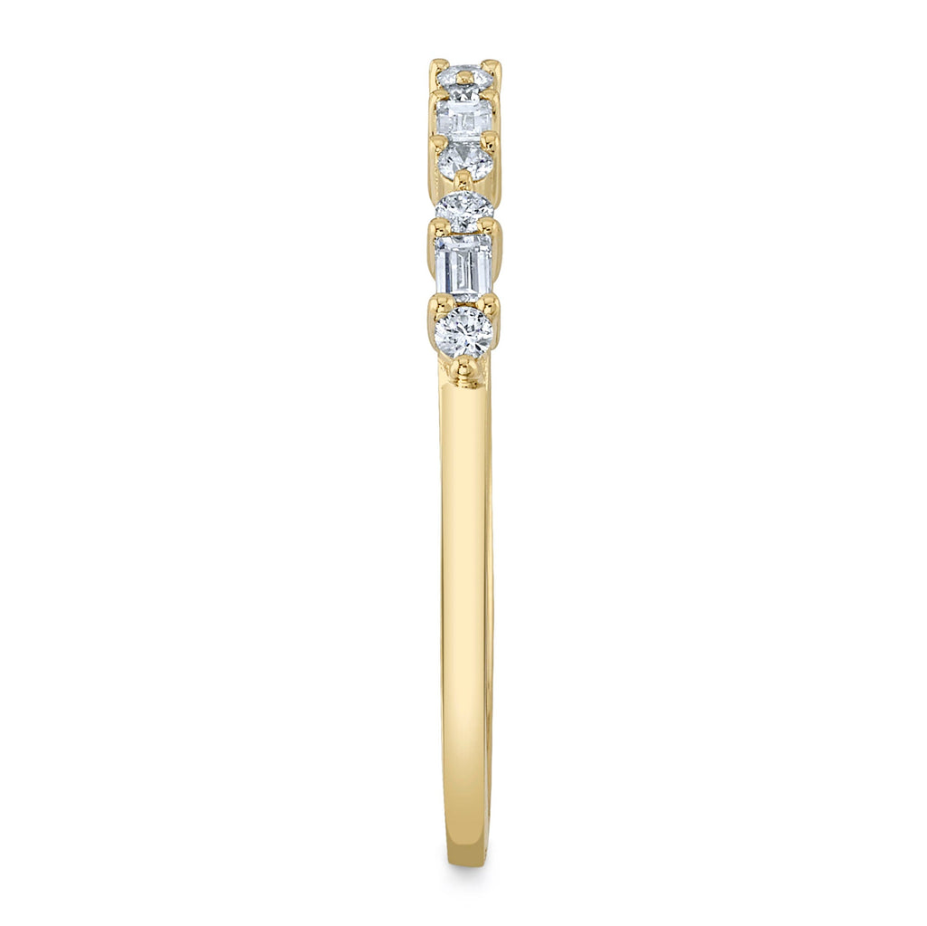 0.25CT 14K Y/G DIAMOND BAGUETTE BAND