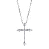 0.17CT 14K W/G DIAMOND CROSS NECKLACE
