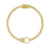 0.16CT DIAMOND & 0.03CT EMERALD 14K Y/G PANTHER LINK BRACELET