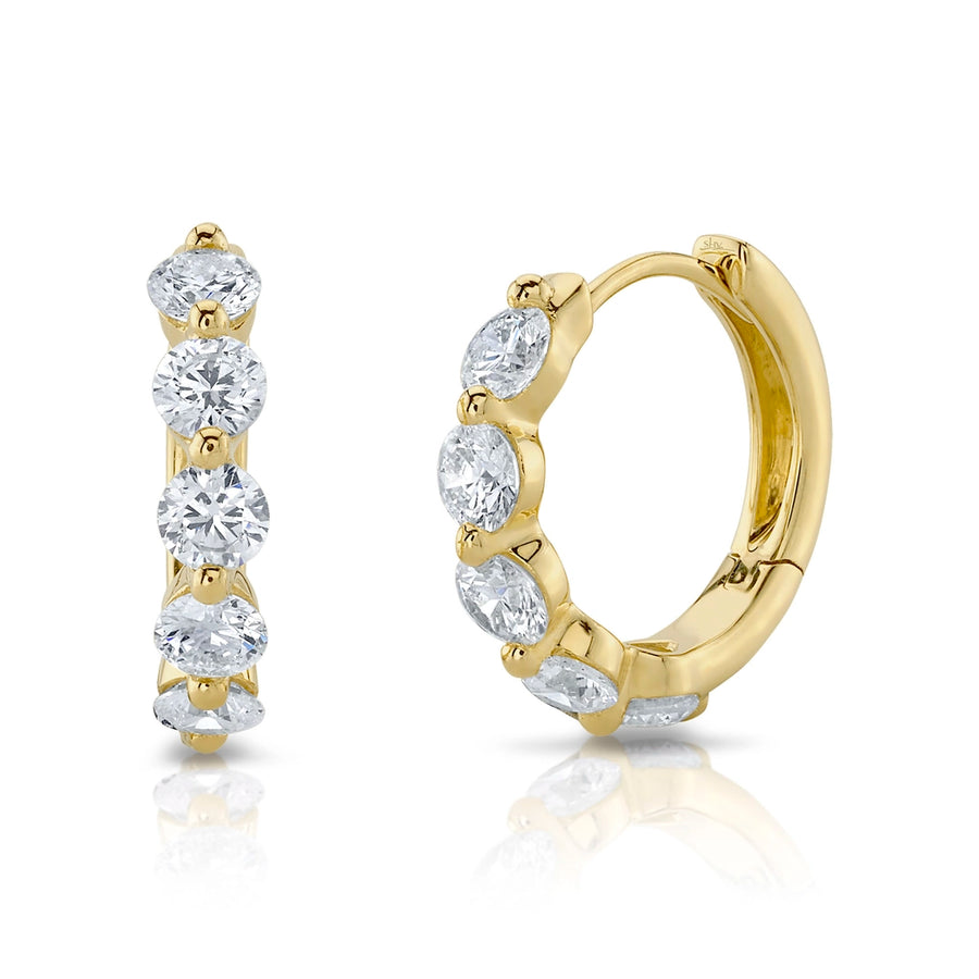 0.92CT 14K Y/G DIAMOND HUGGIE EARRING