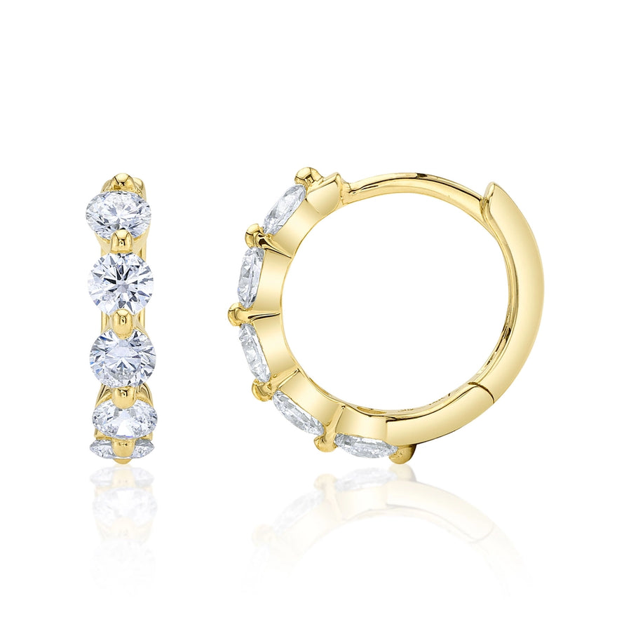 0.92CT 14K Y/G DIAMOND HUGGIE EARRING