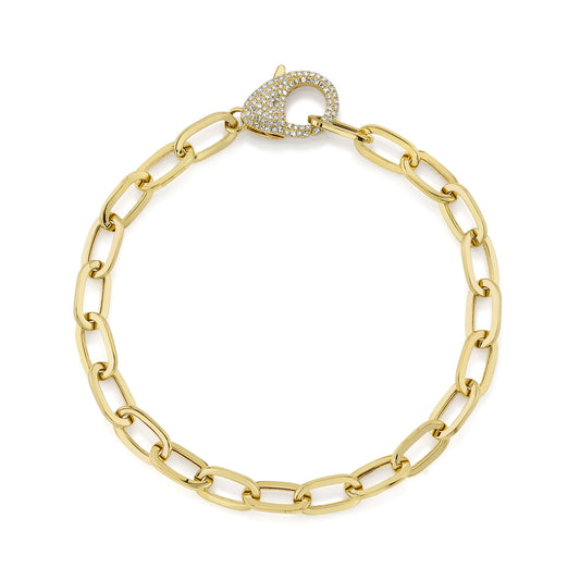 0.41CT 14K Y/G DIAMOND PAPER CLIP LINK BRACELET