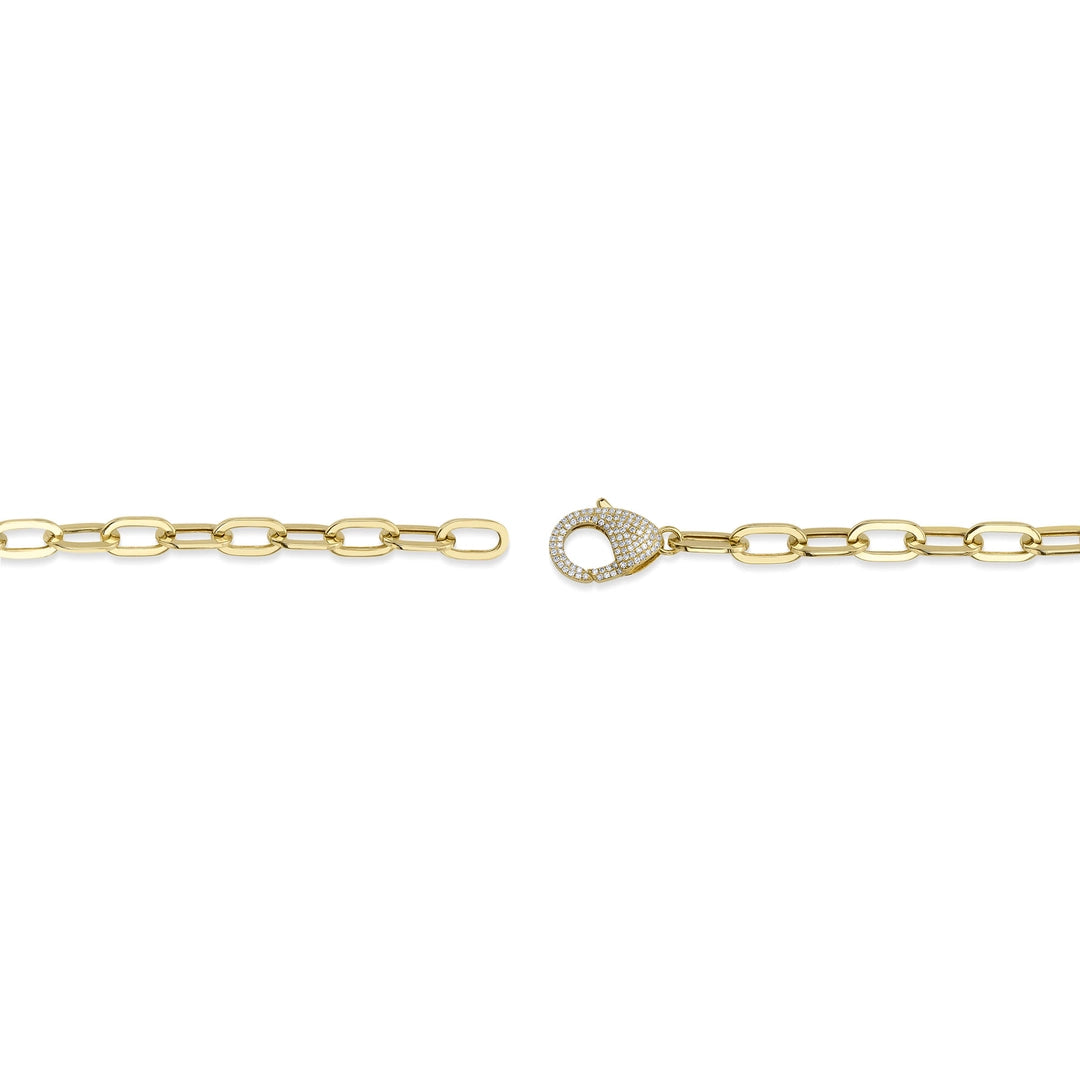 0.41CT 14K Y/G DIAMOND PAPER CLIP LINK BRACELET