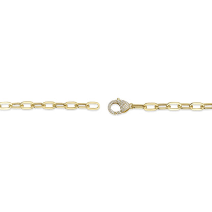 0.41CT 14K Y/G DIAMOND PAPER CLIP LINK BRACELET