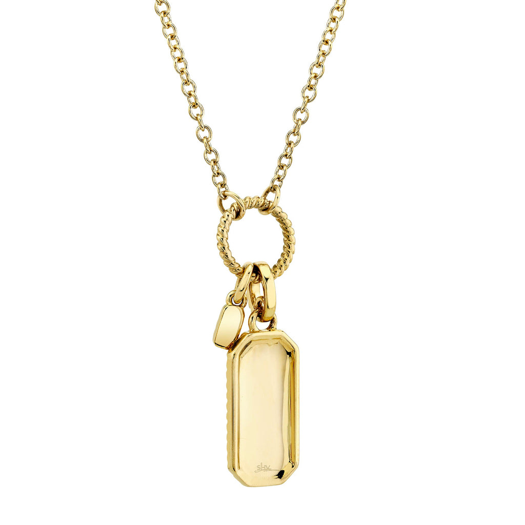 0.13CT 14K Y/G DIAMOND DOG TAG NECKLACE