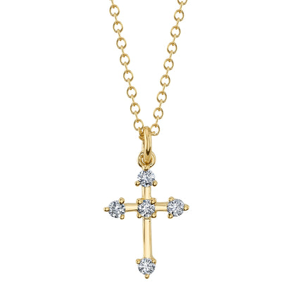 0.13CT 14K Y/G DIAMOND CROSS NECKLACE