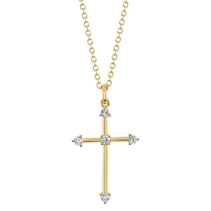 0.13CT 14K Y/G DIAMOND CROSS NECKLACE