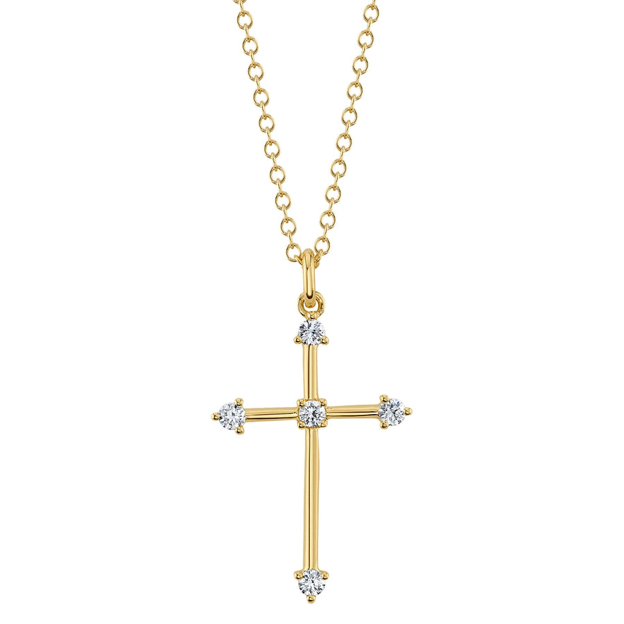 0.13CT 14K Y/G DIAMOND CROSS NECKLACE