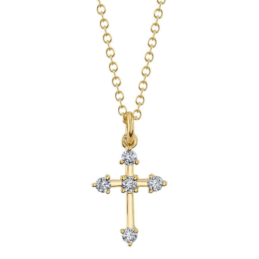 0.13CT 14K Y/G DIAMOND CROSS NECKLACE