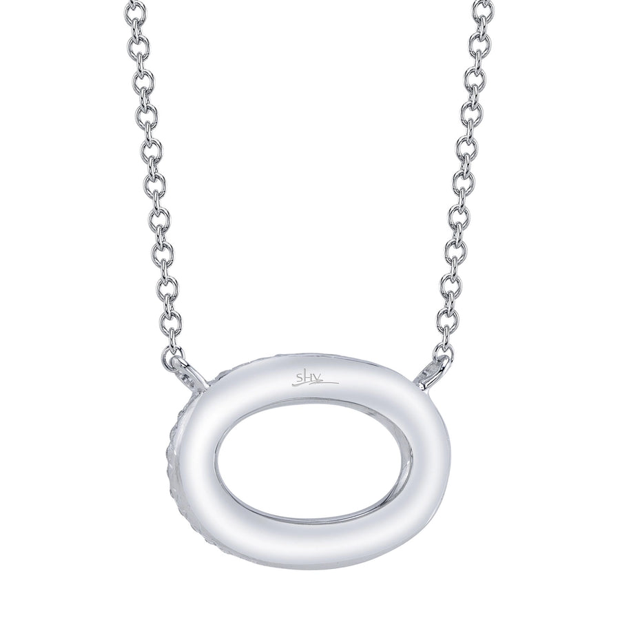 0.23CT 14K W/G DIAMOND PAVE OVAL NECKLACE