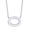 0.23CT 14K W/G DIAMOND PAVE OVAL NECKLACE