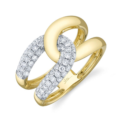 0.71CT 14K2T Y/W DIAMOND LADY'S RING