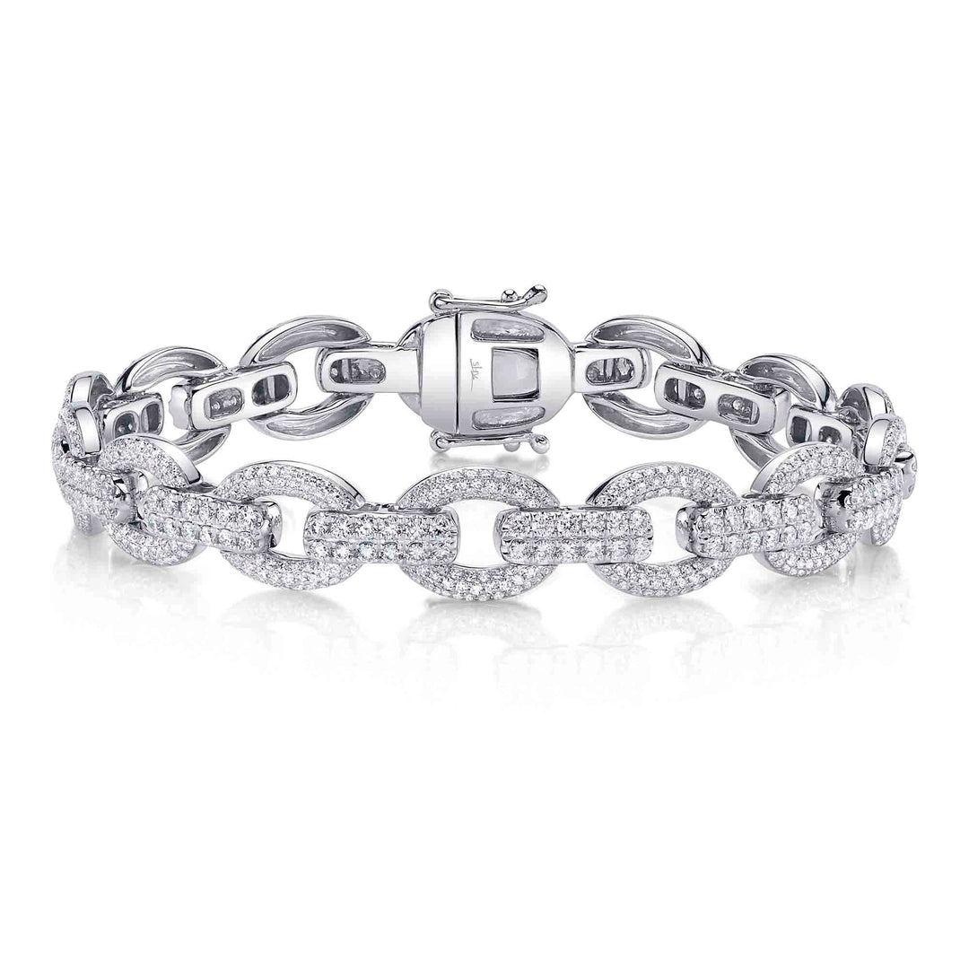3.82CT 14K W/G DIAMOND LINK BRACELET