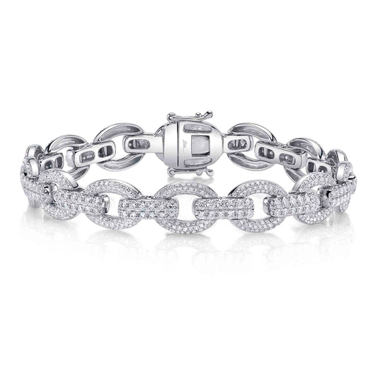 3.82CT 14K W/G DIAMOND LINK BRACELET