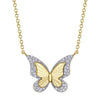 0.10CT 14K Y/G DIAMOND BUTTERFLY NECKLACE